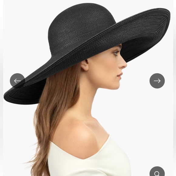 Extra wide brim beach hat black - glam floppy - Picture 10 of 14